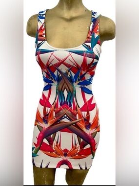 New ARDEN B Bird of Paradise CUT-OUT Bodycon DRESS S
